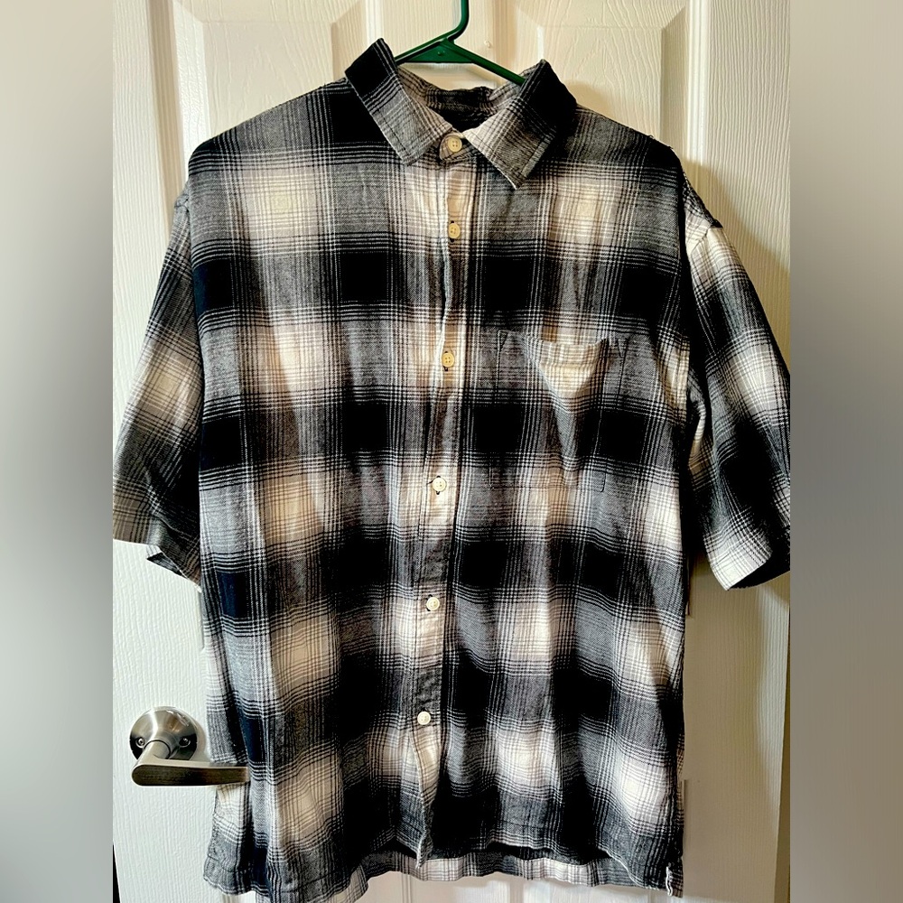 Plaid Cotton Button Down Tee
